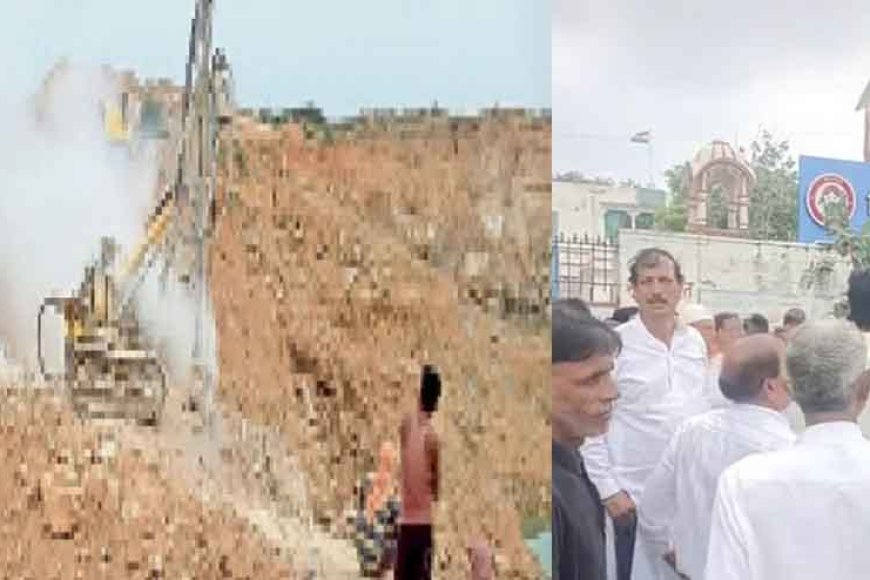 राजस्थान&झुंझुनू कलेक्ट्रेट पर राजेंद्र गुढ़ा ने दिया धरना, रोक पर भी ब्लास्टिंग और खनन का जताया विरोध